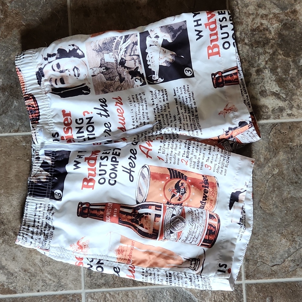 Budweiser swim trunks
